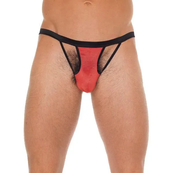 Mens Black GString With Red Pouch Rimba Anal