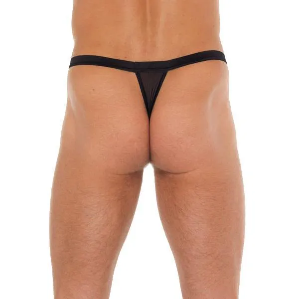 Mens Black GString With Red Pouch Rimba Anal