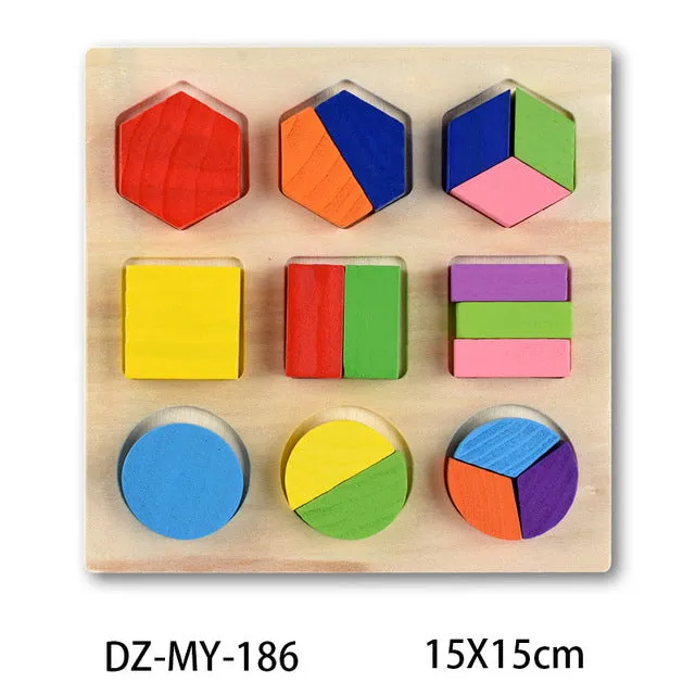 Montessori Wooden Puzzles Hand Grab Boards Toys Tangram Jigsaw Baby Educational Toys Cartoon Vehicle Animals Fruits 3D Puzzles DB Global Surplus Dildos