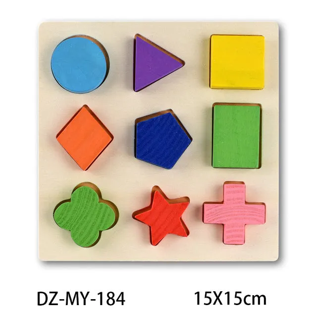 Montessori Wooden Puzzles Hand Grab Boards Toys Tangram Jigsaw Baby Educational Toys Cartoon Vehicle Animals Fruits 3D Puzzles DB Global Surplus Dildos