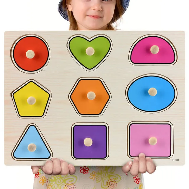 Montessori Wooden Puzzles Hand Grab Boards Toys Tangram Jigsaw Baby Educational Toys Cartoon Vehicle Animals Fruits 3D Puzzles DB Global Surplus Dildos