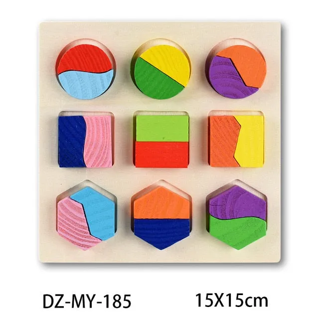 Montessori Wooden Puzzles Hand Grab Boards Toys Tangram Jigsaw Baby Educational Toys Cartoon Vehicle Animals Fruits 3D Puzzles DB Global Surplus Dildos