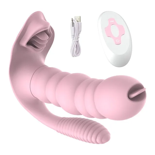 My Tiny Hole Female Sex Toys Caterpillar 3 IN 1 10 Mode Vibrator