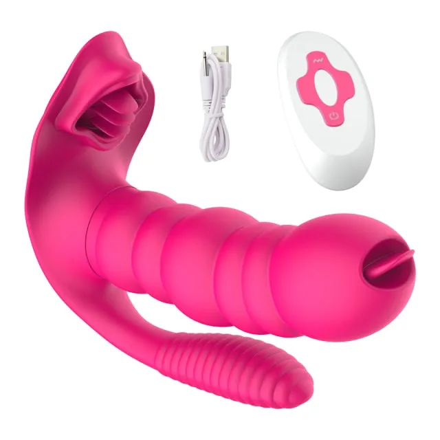 My Tiny Hole Female Sex Toys Caterpillar 3 IN 1 10 Mode Vibrator