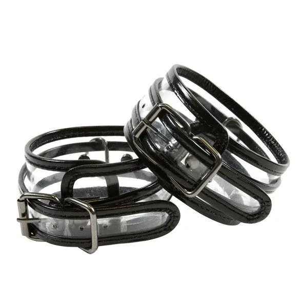 NS Novelties Restraints Bare Bondage Clear Vinyl Wrist Cuffs