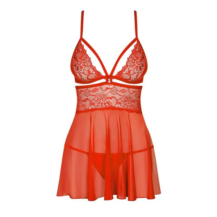 Obsessive Vibrators Obsessive Babydoll And String Red Size SM Obsessive Vibrators Obsessive Babydoll And String Red Size SM