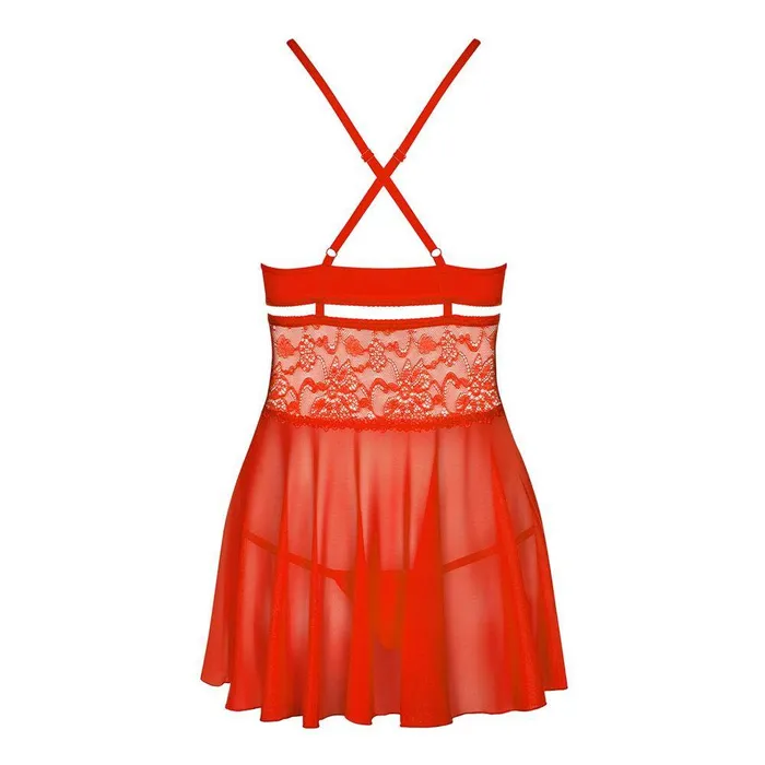 Obsessive Vibrators Obsessive Babydoll And String Red Size SM Obsessive Vibrators Obsessive Babydoll And String Red Size SM