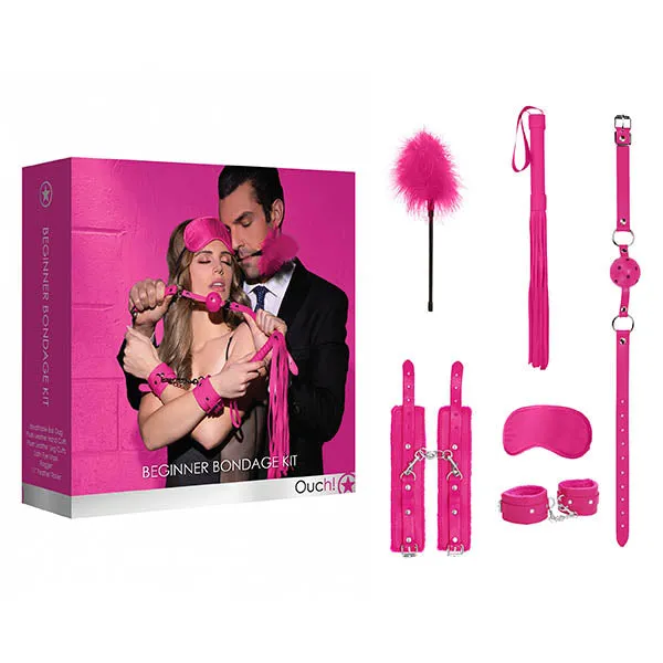 Ouch Beginners Bondage Kit Pink 5 Piece Set Shots Toys Couples