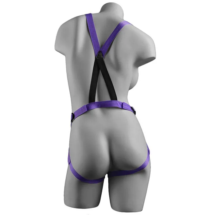 PipeDream Female Sex Toys Dillio Strap On Suspender Harness With Silicone 7 Inch Purple Do