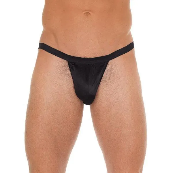 Rimba Anal Mens Black GString With Black Pouch