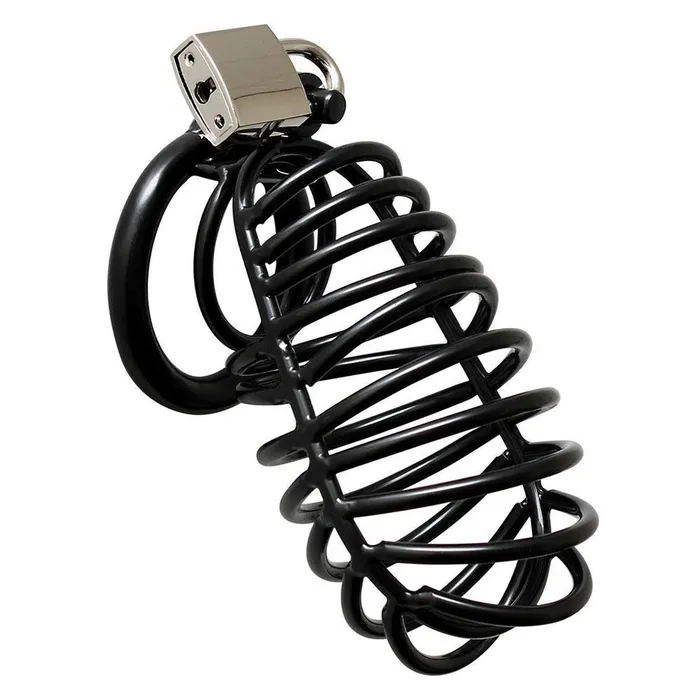 Rimba Male Sex Toys Black Metal Male Chastity Device With Padlock