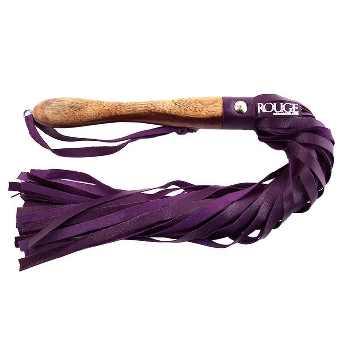 Rouge Garments Vibrators Rouge Garments Wooden Handled Purple Leather Flogger Rouge Garments Vibrators Rouge Garments Wooden Handled Purple Leather Flogger