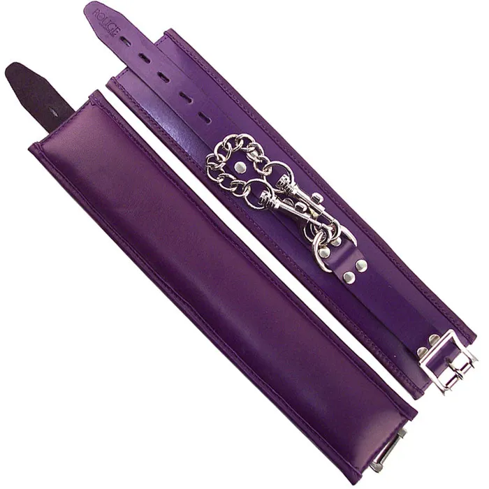 Rouge Garments Wrist Cuffs Padded Purple So Luxe Vibrators