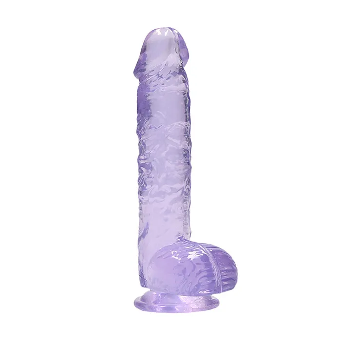 scantilycladcouk Dildos RealRock 6 Inch Purple Realistic Crystal Clear Dildo