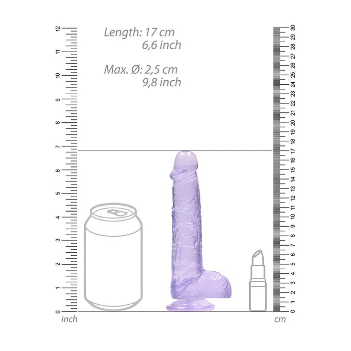 scantilycladcouk Dildos RealRock 6 Inch Purple Realistic Crystal Clear Dildo