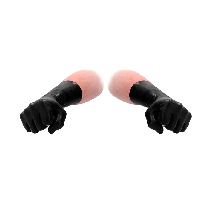 Shots Toys Anal Fist It Black Latex Short Gloves