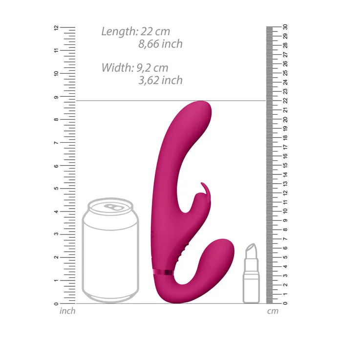 Shots Toys Vibrators Vive Suki Triple Action Strapless Strap On Vibrator Pink Shots Toys Vibrators Vive Suki Triple Action Strapless Strap On Vibrator Pink