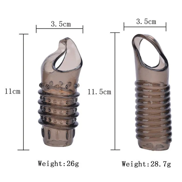 Silicone Penis Ring Adults Sex Toy for Men Vagina Condom Ribbed Multi Functional Dildo Girth Enhancer Anal Butt Plug Dick Sleeve DB Global Surplus Male Sex Toys