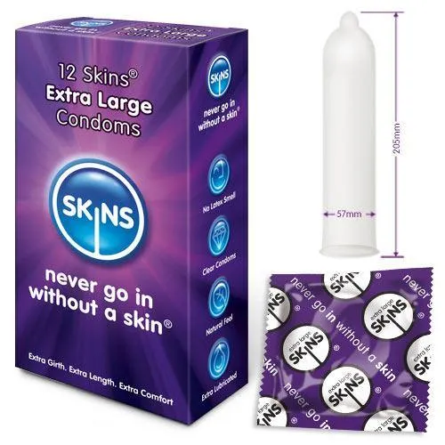 Skins Condoms Extra Large 12 Pack Skins Condoms Male Sex Toys