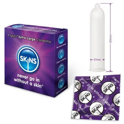 Skins Condoms Extra Large 4 Pack Skins Condoms Male Sex Toys