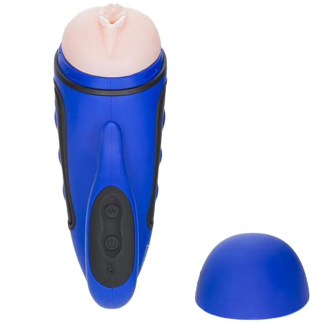 So Luxe Male Sex Toys Apollo Alpha Stroker 2 Rechargeable Blue Masturbator