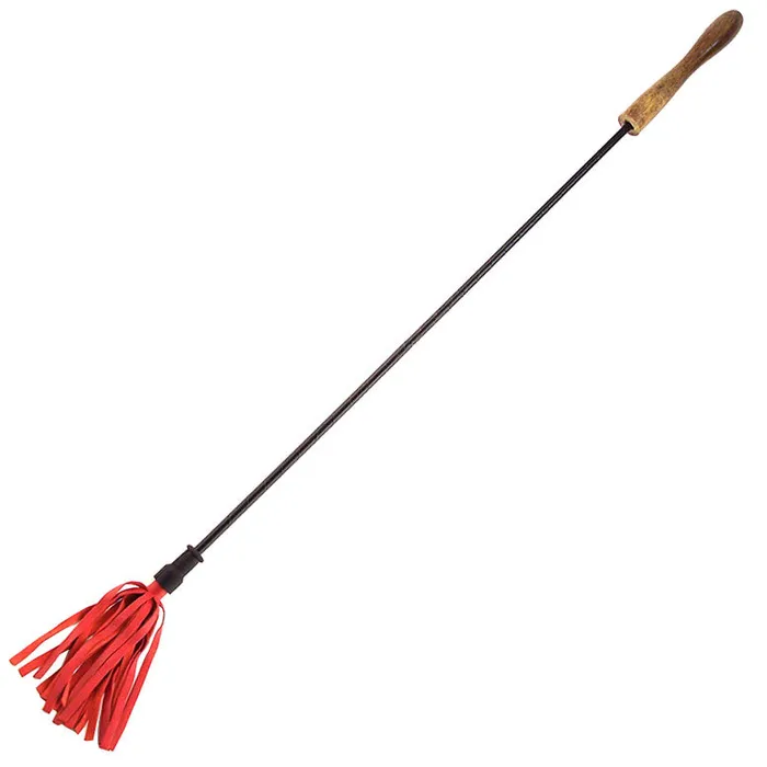 So Luxe Rouge Garments Riding Crop With Wooden Handle Red Vibrators