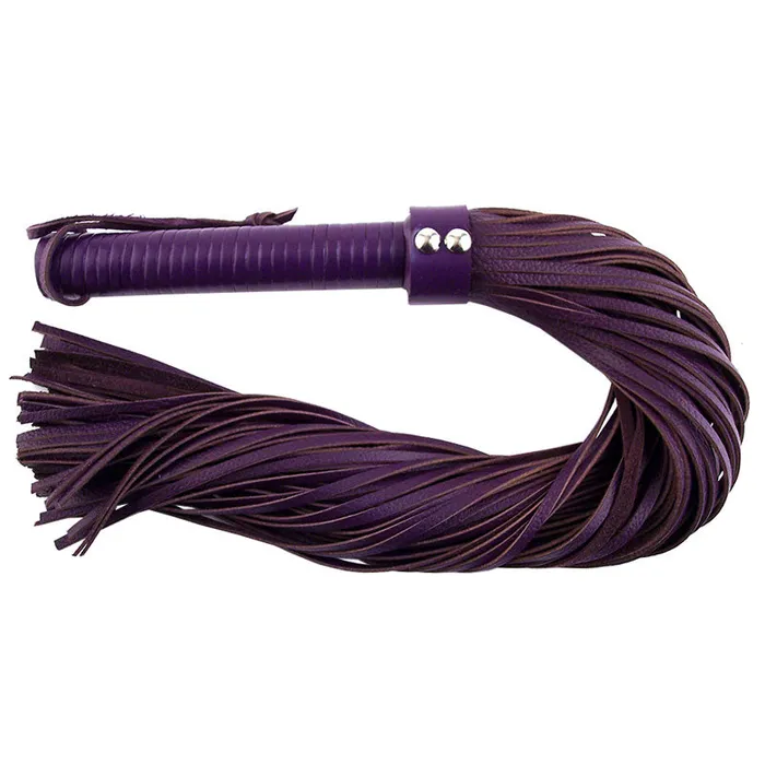 So Luxe Vibrators Rouge Garments Large Purple Leather Flogger