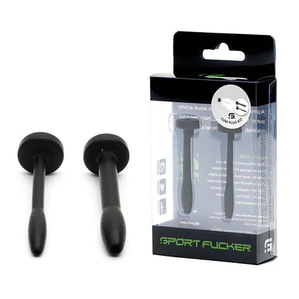 Sport Fucker Anal Sport Fucker Cum Plug Kit Black Silicone Urethral Sound