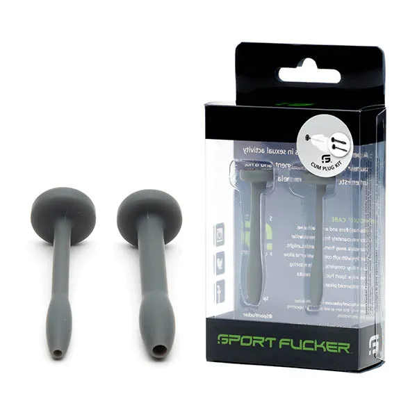 Sport Fucker Cum Plug Kit Grey Silicone Urethral Sound Sport Fucker Male Sex Toys