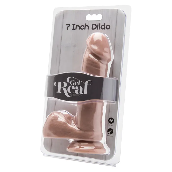 Toy Joy Sex Toys Dildos ToyJoy Get Real 7 Inch Dong With Balls Flesh Pink