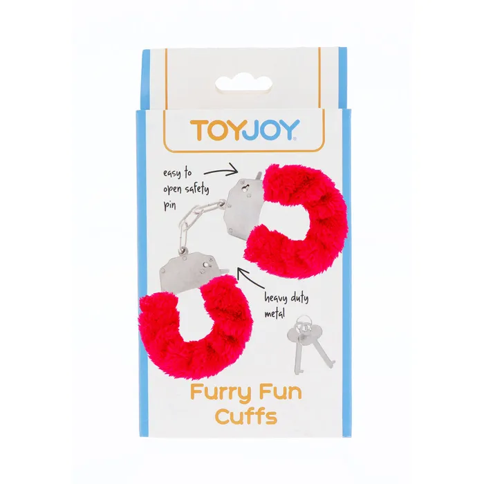 Toy Joy Sex Toys Restraints ToyJoy Furry Fun Wrist Cuffs Red Toy Joy Sex Toys Restraints ToyJoy Furry Fun Wrist Cuffs Red