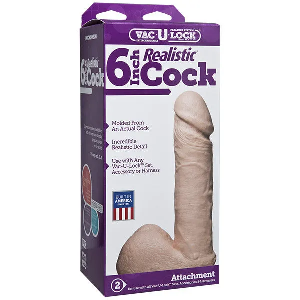 VacULock 6 Inch Realistic Dildo Attachment Doc Johnson Dildos