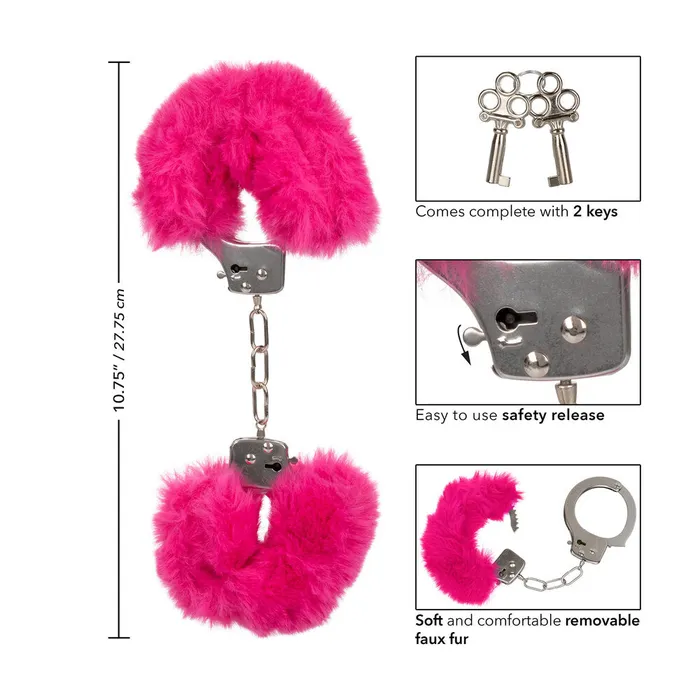 Vibrators California Exotic Ultra Fluffy Furry Cuffs Pink Vibrators California Exotic Ultra Fluffy Furry Cuffs Pink