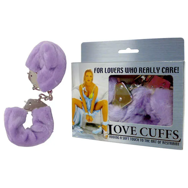Vibrators Excellent Power Love Cuffs Purple Fluffy Skin Hand Cuffs