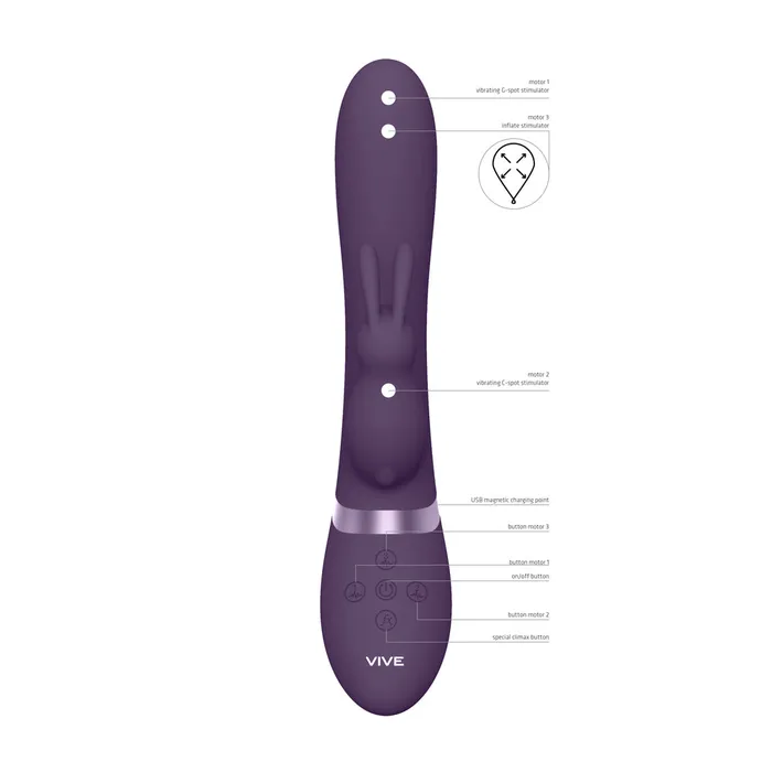 Vive Taka Triple Action Automatic Inflatable Vibrator Purple Shots Toys Vibrators Vive Taka Triple Action Automatic Inflatable Vibrator Purple Shots Toys Vibrators