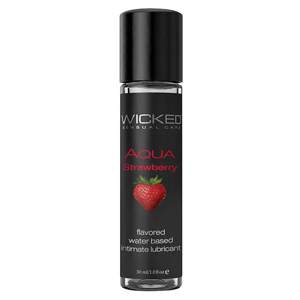 Wicked AQUA STRAWBERRY Flavoured Lube 30ml Wicked Vibrators