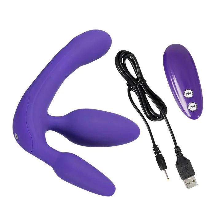 You2Toys Female Sex Toys Triple Teaser Vibrating Strapless StrapOn