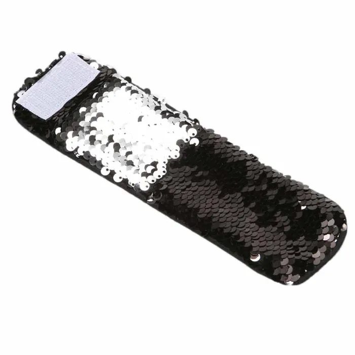 Anal | Perfectly Incorrect Sparkling Silver to Black Flip Sequin Dream Wristband Cuff