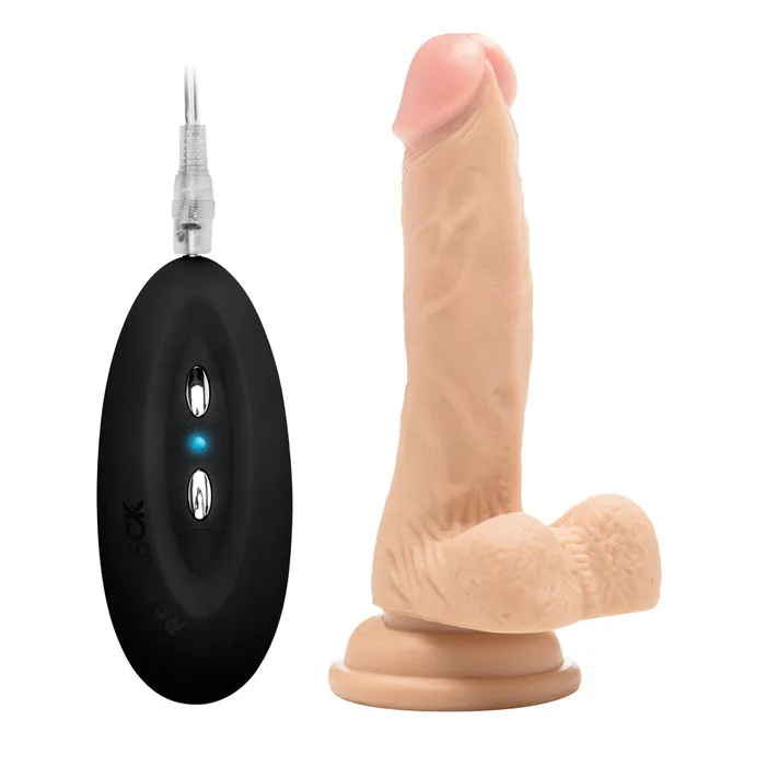 Female Sex Toys RealRock 7 Inch Vibrating Realistic Cock With Scrotum Various Toy Brands