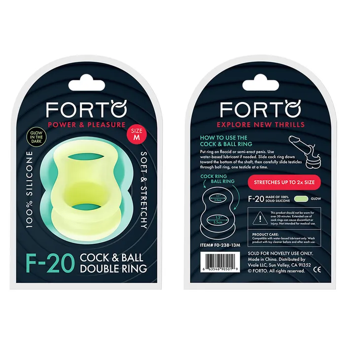 Forto Female Sex Toys F20 BALLS STRETCHER LIQUID SILICONE MEDIUM GLOW