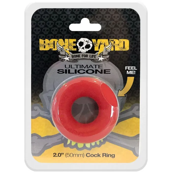 Male Sex Toys C1 Releasing Boneyard Ultimate Silicone Cock Ring Red