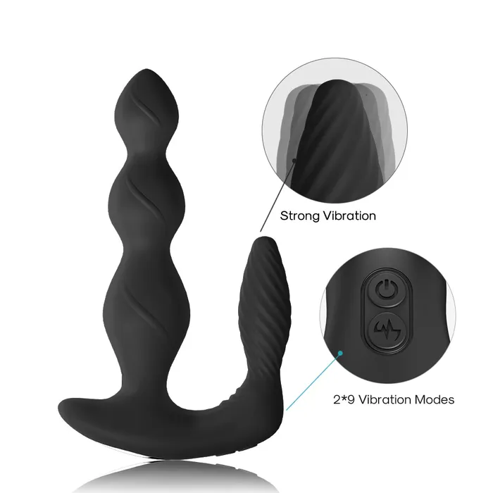 Pull Bead Vibrator Silicone Anal Plug Anal Three Point Resonance | SAKULOVE® Male Sex Toys