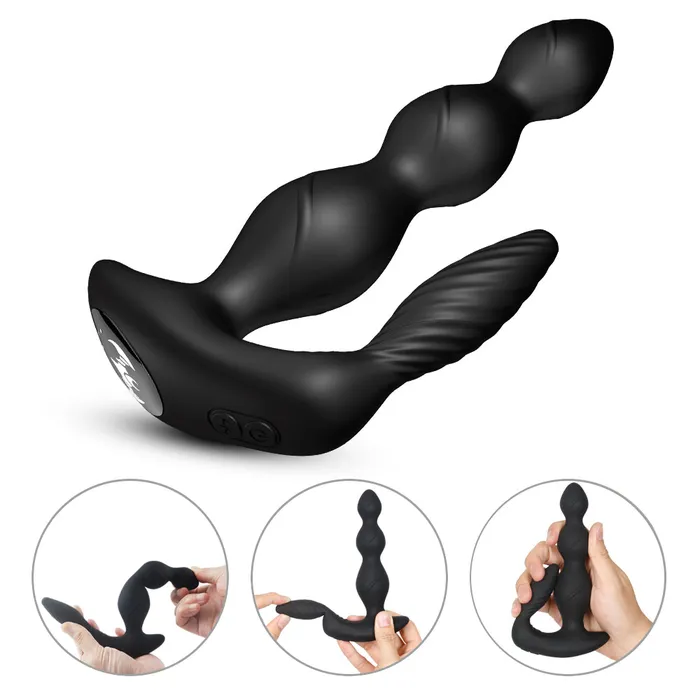 Pull Bead Vibrator Silicone Anal Plug Anal Three Point Resonance | SAKULOVE® Male Sex Toys