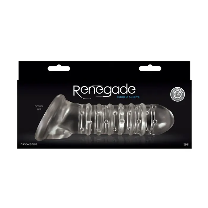 Renegade Ribbed Sleeve Clear NS Novelties Male Sex Toys