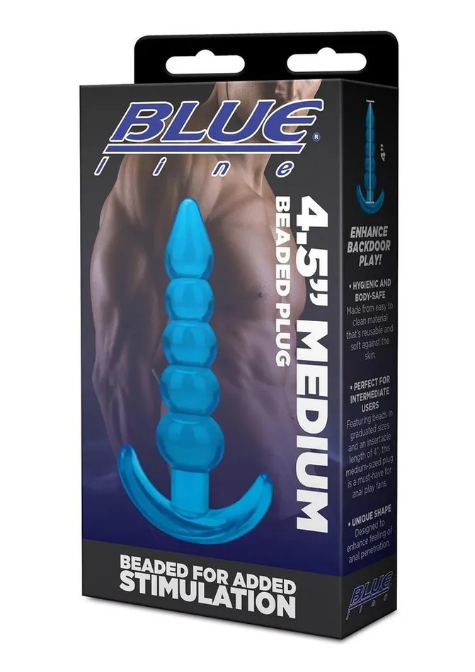 Blue Line CandB Gear Anal | Blue Line Medium Beaded Anal Plug