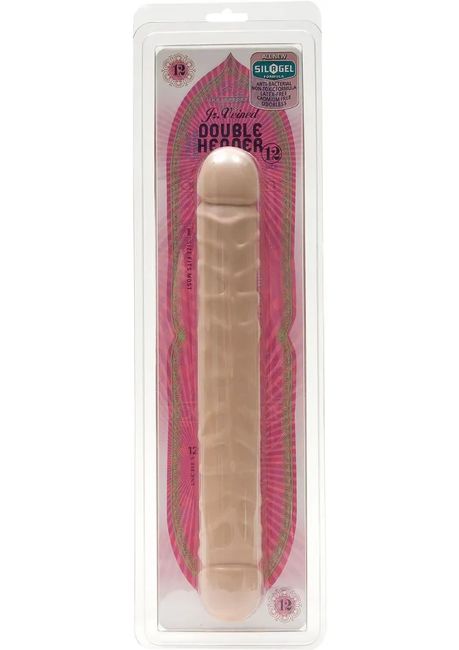 Female Sex Toys Doc Johnson Enterprises Jr Veined Dbl Header Bender White 12