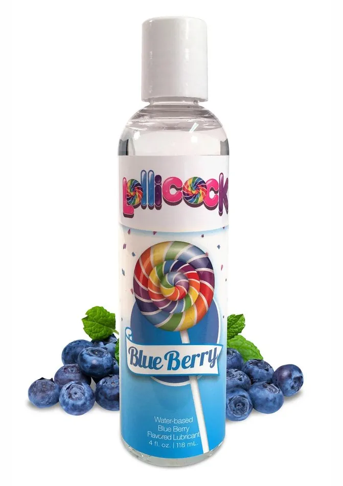 Lollicock Water Based Flavored Lubricant 4oz Blueberry Lollicock Lubricants