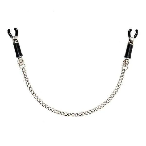 Rimba Female Sex Toys Silver Nipple Clamps With Chain