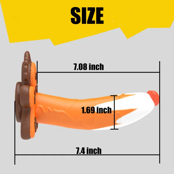 Aimitoy Aimitoy 7.4 Inch Realistic Dildo, G spot Thick Big Dildo Stimulation, Clitoral Vagina and Anal Stimulation with Suction Cup, Silicone Penis Sex Toys for Women Lesbian Beginner (Orange) | Female Sex Toys