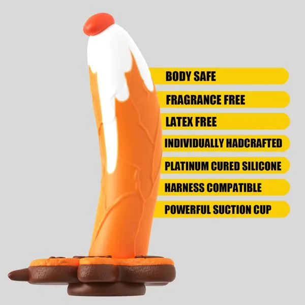 Aimitoy Aimitoy 7.4 Inch Realistic Dildo, G spot Thick Big Dildo Stimulation, Clitoral Vagina and Anal Stimulation with Suction Cup, Silicone Penis Sex Toys for Women Lesbian Beginner (Orange) | Female Sex Toys